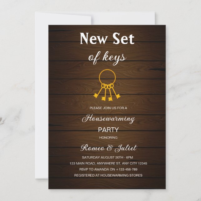 Convites New Set Of Keys Homewarming Invitation (Frente)