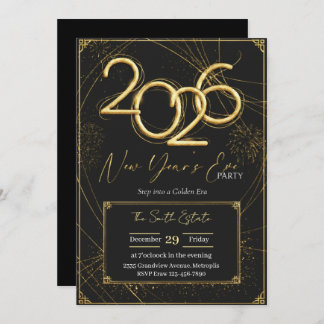 Convites New Year 2026 Party Invitation Printable