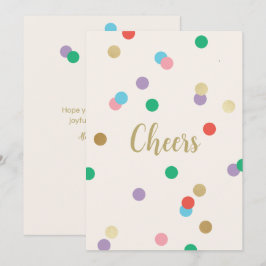 Convites New Year Confetti Cream Greeting Card