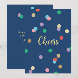 Convites New Year Confetti Midnight Blue Greeting Card