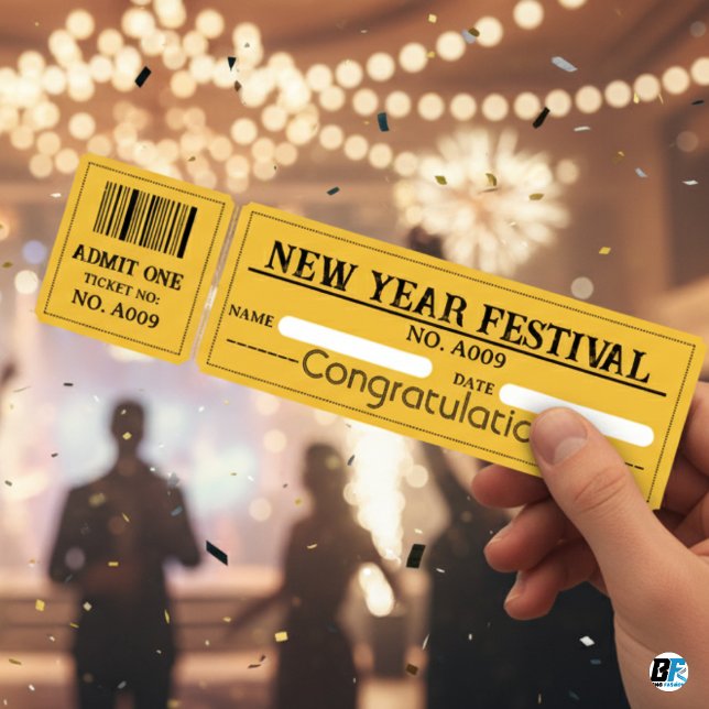 Convites New Year Festival Party Entry Ticket (New Year Festival)