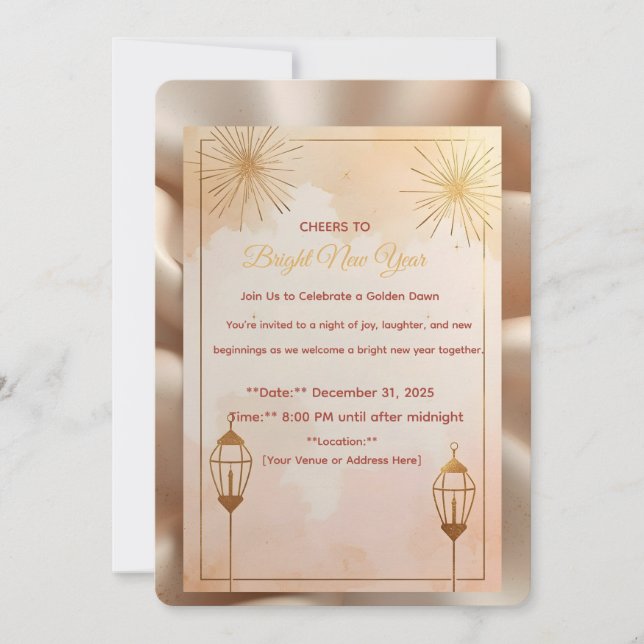 Convites New Year Party Invitation – “Join Us to Celebrate  (Frente)