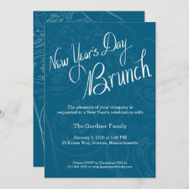 Convites New Year's Day Brunch Tablescape Invitation