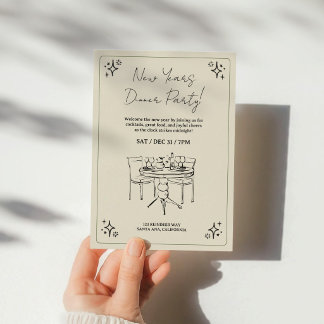 Convites New Years Dinner Party