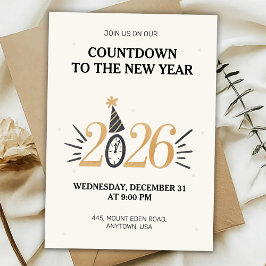 Convites New Year's Eve invitation card