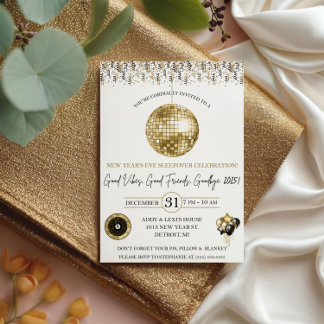 Convites New Year's Eve, Kid's New Year's Eve Sleepover