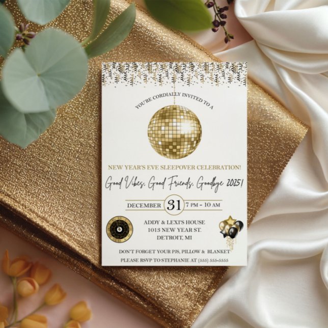 Convites New Year's Eve, Kid's New Year's Eve Sleepover (Criador carregado)