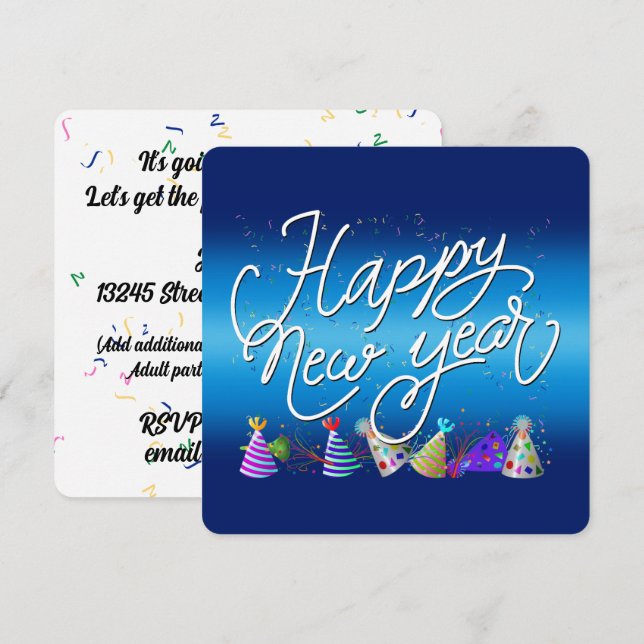 Convites New Years Eve Party (Frente/Verso)