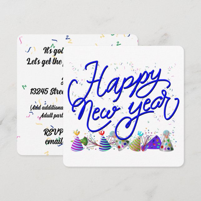 Convites New Years Eve Party (Frente/Verso)