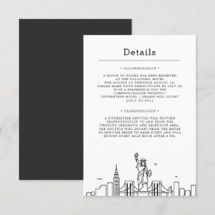 Convites New York que Wedding detalhes do convidado de  