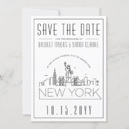 Convites New York Wedding | Skyline Estilizado Salvar a Dat