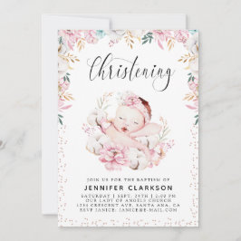 Convites Newborn Floral Christening