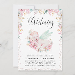 Convites Newborn Floral Christening
