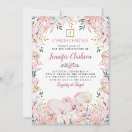Convites Newborn Floral Christening