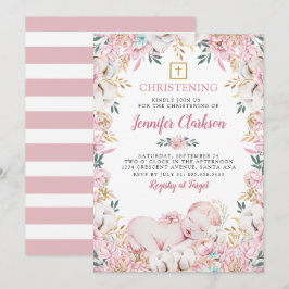 Convites Newborn Floral Christening