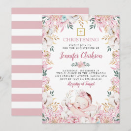 Convites Newborn Floral Christening