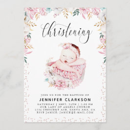 Convites Newborn Floral Christening