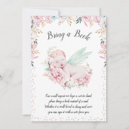 Convites Newborn Floral traga um livro