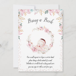 Convites Newborn Floral traga um livro