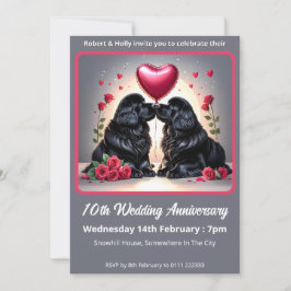 Convites Newfoundland Dog Anniversary Party