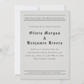 Convites Newspaper-Style Wedding Invitation