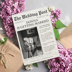 Convites Newspaper Unique Funny Bridal Shower Bachelorette