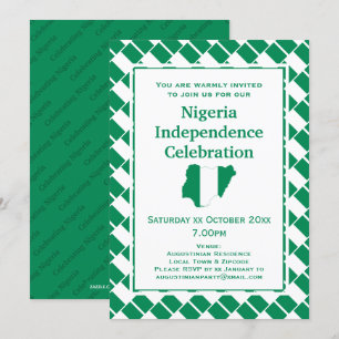 Convites NIGÉRIA INDEPENDENDÊNCIA CELEBRAÇÃO DA Nigéria