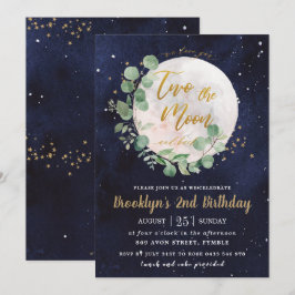 Convites Night Sky Greenery Dois da Festa do segundo aniver