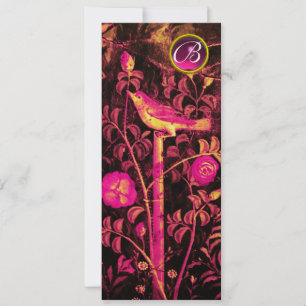 Convites NIGHTINGALE COM MONOGRAMA ROSA, preto-rosa Dourado