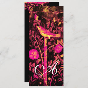 Convites NIGHTINGALE, ROSA MONOGRAMA Vermelho Dourado Amare