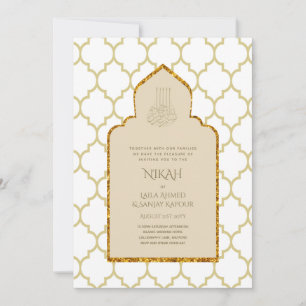 Convites NIKAH - Casamento Dourado da Mesquita Islâmica Or