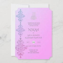 Convites NIKAH - Ornamentado Islâmico Dourado Casamento Ros
