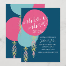 Nina o Nino Gender Reveal Tassel Balloon Marinho