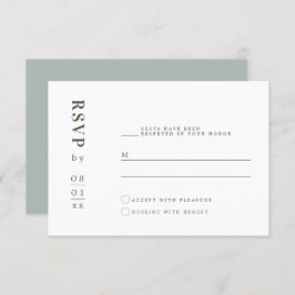 Convites NINA Sage Green Minimalist Bohemian RSVP Card