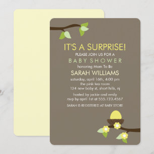 Convites Ninho dos pássaros e chá de fraldas das flores