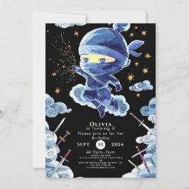 Convites Ninja Birthday, editável e bonito