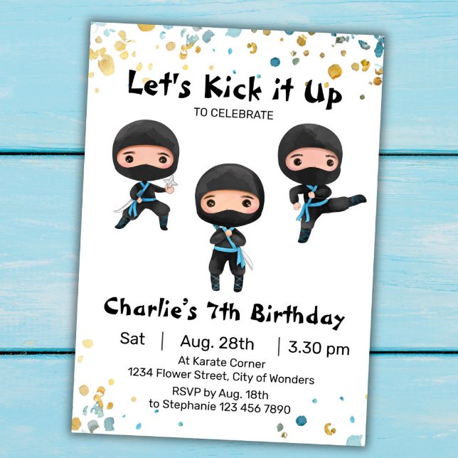 Convites Ninja Birthday Invitation - Ninja Party (Criador carregado)