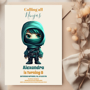 Convites Ninja Birthday Karate Party