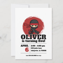 Convites Ninja Birthday Party Invitation