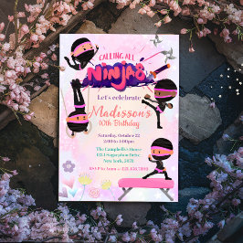 Convites Ninja Girl Birthday Marcial Artes