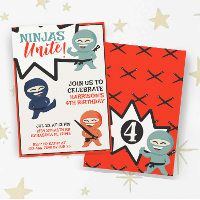 Ninja Karate Aniversário Colorida