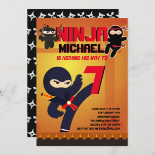 Convites NINJA MOVIE STAR WARRIOR Boys (Festa de Cartografi