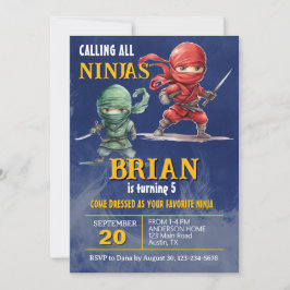 Convites Ninja Warrior Birthday Party