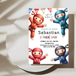 Convites Ninja Warriors Karate Birthday