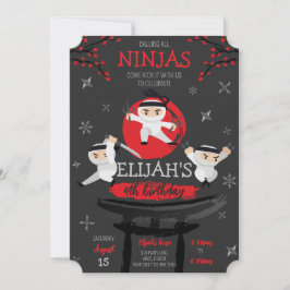 Convites Ninja Warriors No Rooftop Aniversário