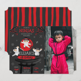 Convites Ninja Warriors On Rooftop Birthday Photo