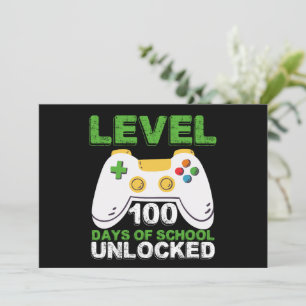 Convites Nível 100 Dias De Escola Desbloqueado Gamer Vídeo 