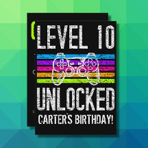 Nível 10 Desbloqueado 10º Aniversário Gamer Person