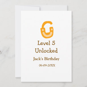 Convites Nível 5 de aniversário feliz laranja castanho