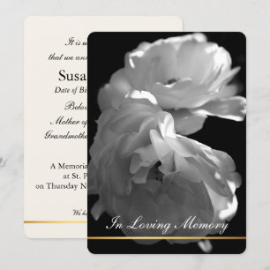 Convites No Adorável Serviço Memorial Funeral Rosa